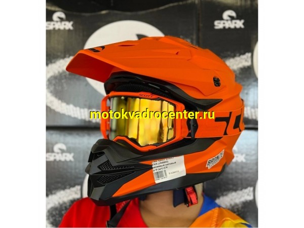 Купить  Шлем Кросс SPARX FENIX (JK6803) оранжевый матовый р-р M (шт) (CK купить с доставкой по Москве и России, цена, технические характеристики, комплектация фото  - motoserp.ru