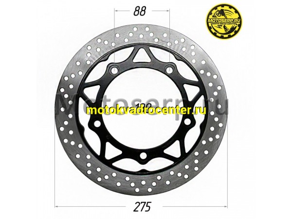 Купить  Диск тормозной передний (275x130) (отв:5x88) Yamasaki Scorpion RS (шт) (YM купить с доставкой по Москве и России, цена, технические характеристики, комплектация фото  - motoserp.ru