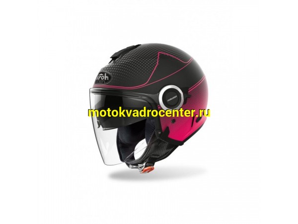 Купить  Шлем открытый  со стеклом AIROH HELIOS MAP Pink Matt (M) (шт) (AIROH купить с доставкой по Москве и России, цена, технические характеристики, комплектация фото  - motoserp.ru