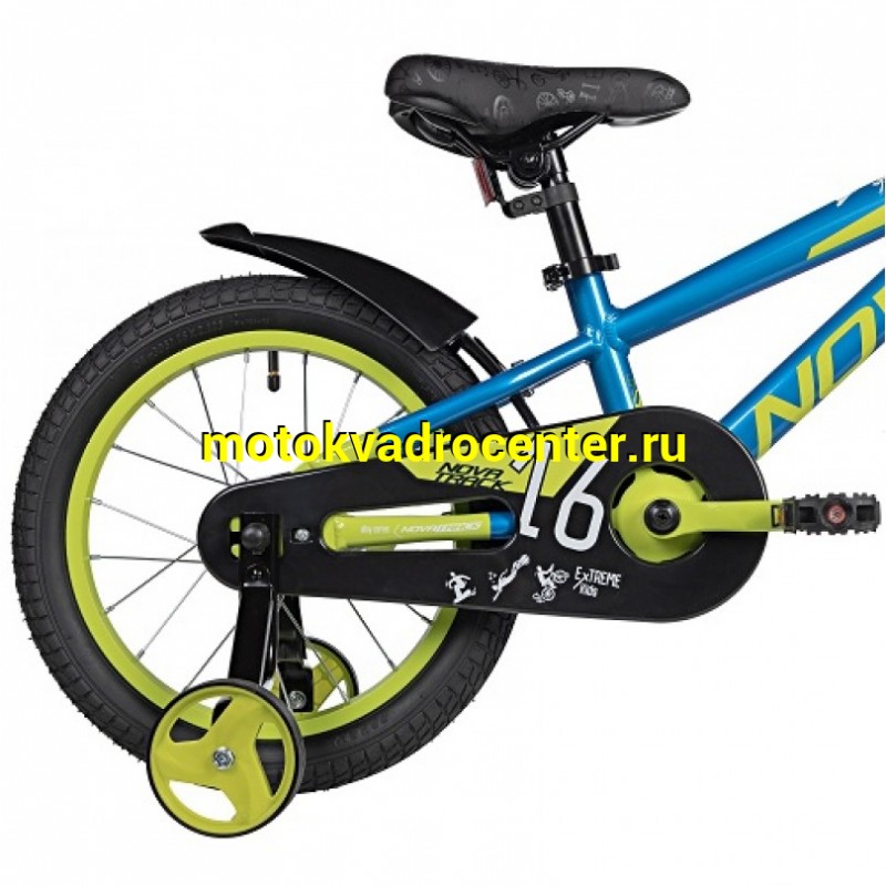 Купить  16" NOVATRACK EXTREME синий/зл (НОВАТРЕК ЭКСТРИМ) 16"; 1ск ; рама-алюм; тормоз-V-Brake (шт) (ART (M купить с доставкой по Москве и России, цена, технические характеристики, комплектация фото  - motoserp.ru