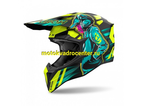 Купить  Шлем Кросс AIROH WRAAAP CYBER YELLOW MATT (S) (шт) (AIM WRC31-S купить с доставкой по Москве и России, цена, технические характеристики, комплектация фото  - motoserp.ru