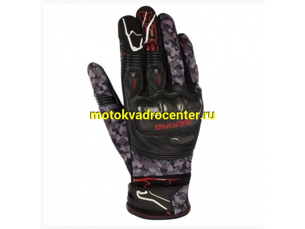 Купить  Перчатки (кожа) Bering CORTEX Black/Camo T10 (L) (пар) (BGE425-T10 купить с доставкой по Москве и России, цена, технические характеристики, комплектация фото  - motoserp.ru