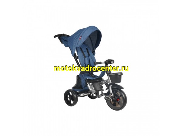 Купить  Велосипед TECH TEAM Ricco синий 3-х колес с ручкой, полукруглым капюшоном, пластиковые колеса перед: 12"/ зад: 10" (шт) (ART купить с доставкой по Москве и России, цена, технические характеристики, комплектация фото  - motoserp.ru