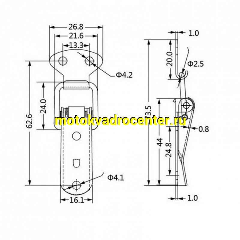 Купить  Замок металлический для кофра универсальный (шт) (O-N купить с доставкой по Москве и России, цена, технические характеристики, комплектация фото  - motoserp.ru
