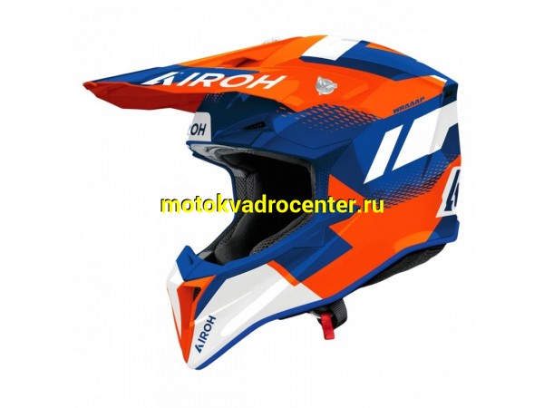 Купить  Шлем Кросс AIROH WRAAAP VISION ORANGE/BLUE GLOSS (L) (шт) (AIROH WRAV32-L купить с доставкой по Москве и России, цена, технические характеристики, комплектация фото  - motoserp.ru