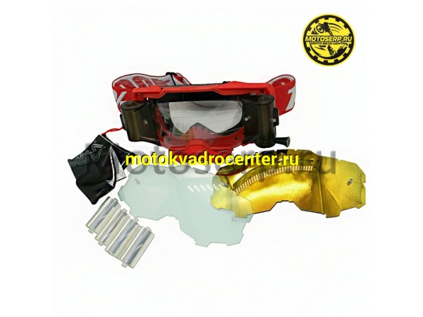 Купить  Очки мото Кросс 100% MX ARMEGA Red с перемоткой (4 бабины в комплекте) (реплика) (шт) (Кокурин   купить с доставкой по Москве и России, цена, технические характеристики, комплектация фото  - motoserp.ru