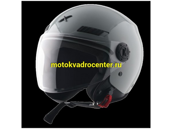 Купить  Шлем открытый  со стеклом AXOR KIOTO SOLID, цвет серый (L) (шт) (Bajaj AXR-KIO-SLD-NGR-E купить с доставкой по Москве и России, цена, технические характеристики, комплектация фото  - motoserp.ru