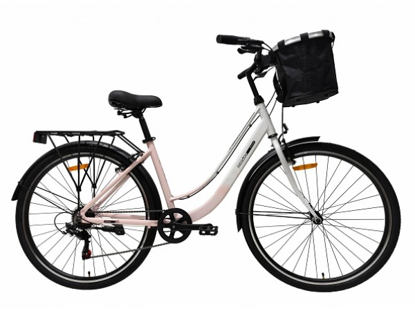 Купить  28" TECH TEAM MEADOW бело-розовый (17&rdquo;) (ТЕЧ ТИМ МЕАДОВ) 28&rdquo;; 7ск; рама-алюминий; тормоз-V-Brake (шт) (ART1 купить с доставкой по Москве и России, цена, технические характеристики, комплектация фото  - motoserp.ru