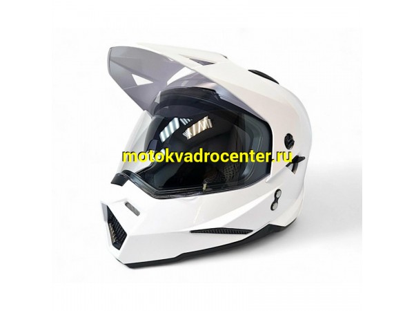 Купить  Шлем Кросс AIM JK802S (мотард) White Glossy (белый глянцевый) (L) (шт) (AIM 802-007-L купить с доставкой по Москве и России, цена, технические характеристики, комплектация фото  - motoserp.ru