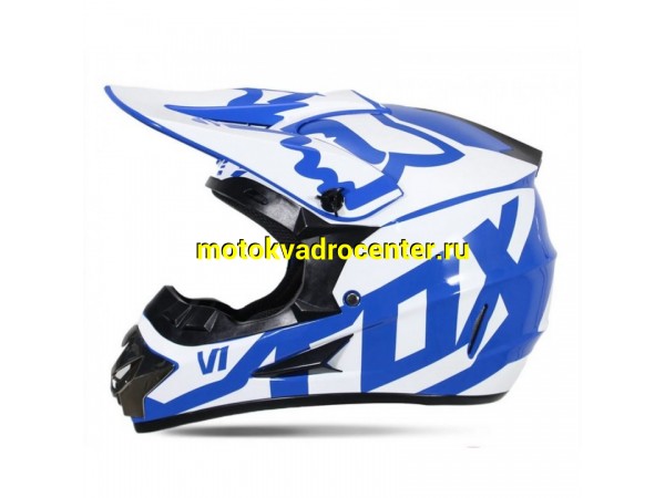 Купить  Шлем Кросс WTcx FOX (L) белый, синий (шт) (O-N купить с доставкой по Москве и России, цена, технические характеристики, комплектация фото  - motoserp.ru