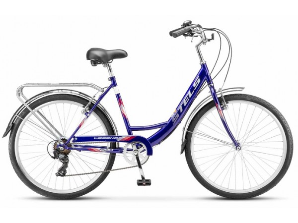 Купить  26" STELS LEGENDA 290 26V синий (СТЕЛС ЛЕГЕНДА 290 26В) 26"; 7ск; рама-сталь; тормоз-V-Brake; багажник (шт) (ART купить с доставкой по Москве и России, цена, технические характеристики, комплектация фото  - motoserp.ru