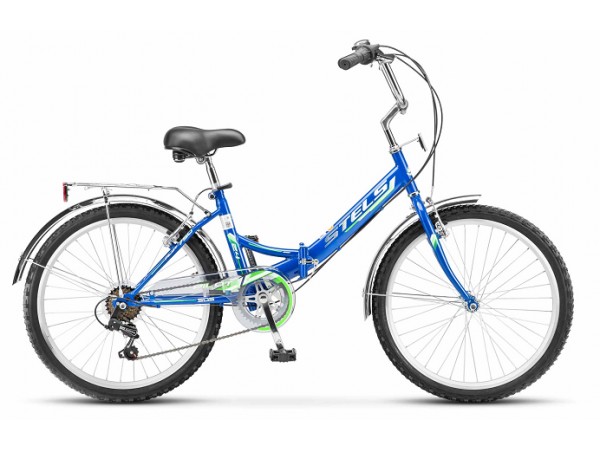 Купить  24" STELS PILOT-750 синий (Стелс Пилот-750) 24"; 6ск; рама-сталь; тормоз-V-Brake; багажник (шт) (ART  купить с доставкой по Москве и России, цена, технические характеристики, комплектация фото  - motoserp.ru