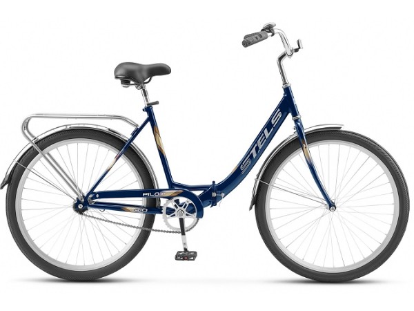 Купить  26" STELS PILOT-810 синий (Стелс Пилот-810) 26"; 1ск; рама-сталь; тормоз-ножной; багажник (шт) (ART купить с доставкой по Москве и России, цена, технические характеристики, комплектация фото  - motoserp.ru