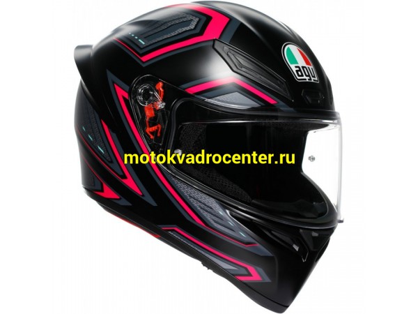 Купить  Шлем закрытый интеграл AGV K1 S E2206 Sling Matt Black/Pink (XXL) (шт) (AGV 2118394001-063-XXL купить с доставкой по Москве и России, цена, технические характеристики, комплектация фото  - motoserp.ru