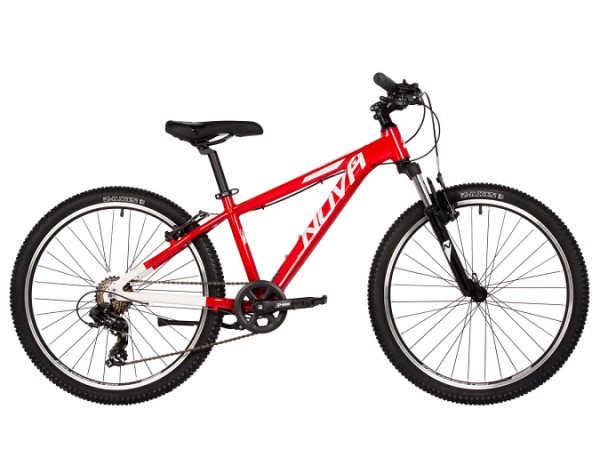 Купить  24" NOVATRACK EXTREME красный (13") (НОВАТРЕК ЭКСТРИМ) 24"; 7ск; рама-алюм; тормоз-V-Brake (шт) (ART купить с доставкой по Москве и России, цена, технические характеристики, комплектация фото  - motoserp.ru