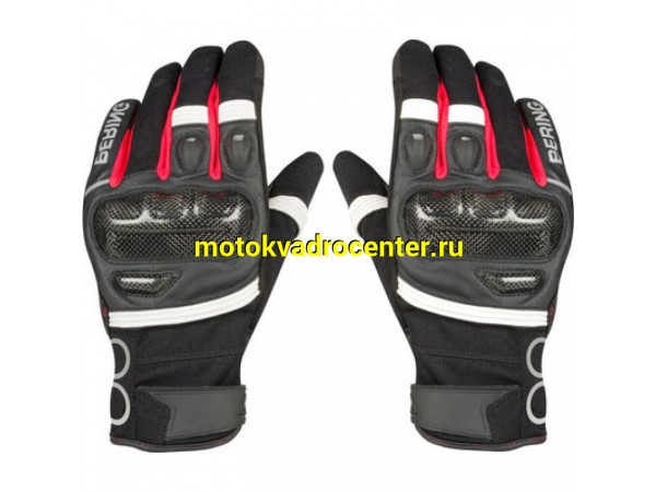 Купить  Перчатки (кожа) Bering Raid Black/White/Red T13 (XXXL) (пар) (BGE721-T13 купить с доставкой по Москве и России, цена, технические характеристики, комплектация фото  - motoserp.ru