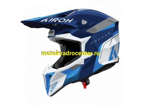 Купить  Шлем Кросс AIROH WRAAAP CONQUER Blue Glossy (M) (шт) (AIROH WRAC18-M купить с доставкой по Москве и России, цена, технические характеристики, комплектация фото  - motoserp.ru