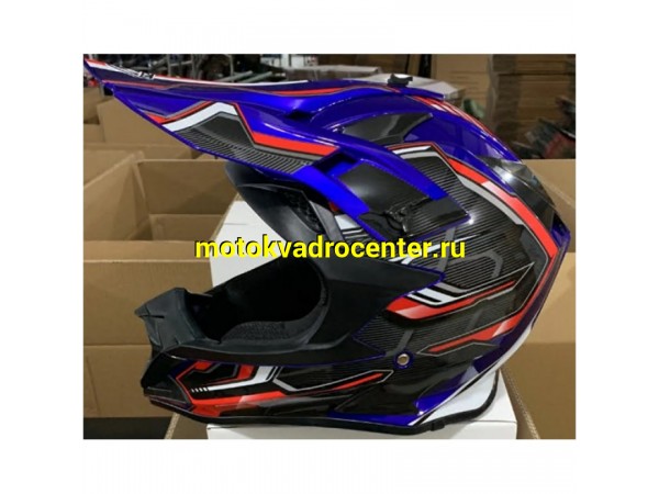 Купить  Шлем Кросс MOTAX WLT 166 Glossy Blue/Red (G9) (L) (шт) (MOTAX купить с доставкой по Москве и России, цена, технические характеристики, комплектация фото  - motoserp.ru