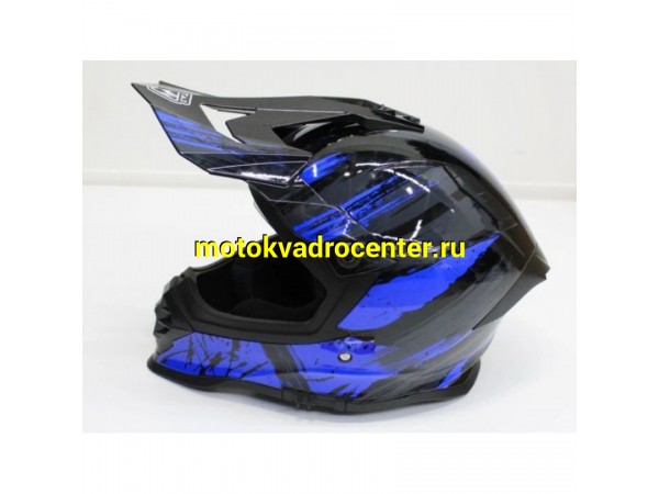 Купить  Шлем Кросс MOTAX HF-800 Glossy Black/Blue (G5) (M) (шт) (MOTAX купить с доставкой по Москве и России, цена, технические характеристики, комплектация фото  - motoserp.ru