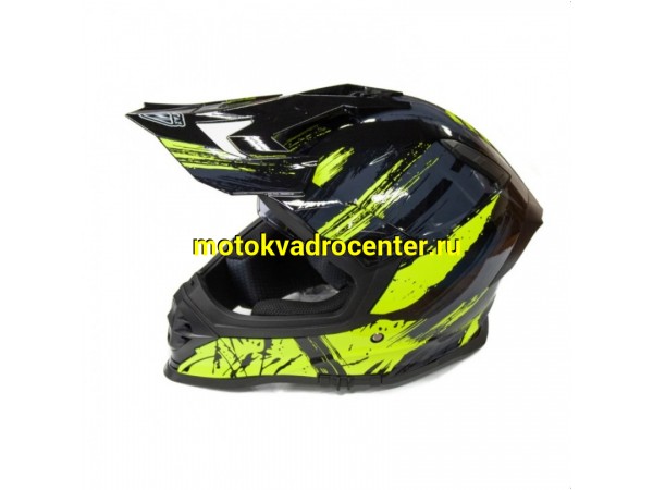 Купить  Шлем Кросс MOTAX HF-800 Glossy Black/Yellow (G1) (M) (шт) (MOTAX купить с доставкой по Москве и России, цена, технические характеристики, комплектация фото  - motoserp.ru
