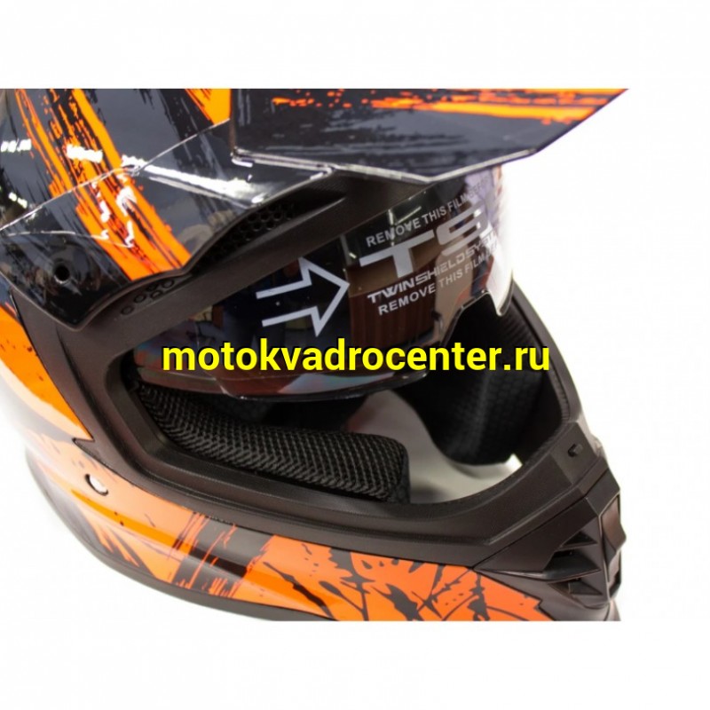 Купить  Шлем Кросс MOTAX HF-800 Glossy Black/Orange (G4) (L) (шт) (MOTAX купить с доставкой по Москве и России, цена, технические характеристики, комплектация фото  - motoserp.ru