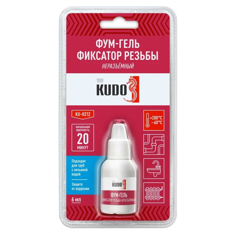 Купить  Фиксатор резьбы неразъемный (Фум-гель) KU-H212 6 мл (шт) (LAVR KUH212 купить с доставкой по Москве и России, цена, технические характеристики, комплектация фото  - motoserp.ru