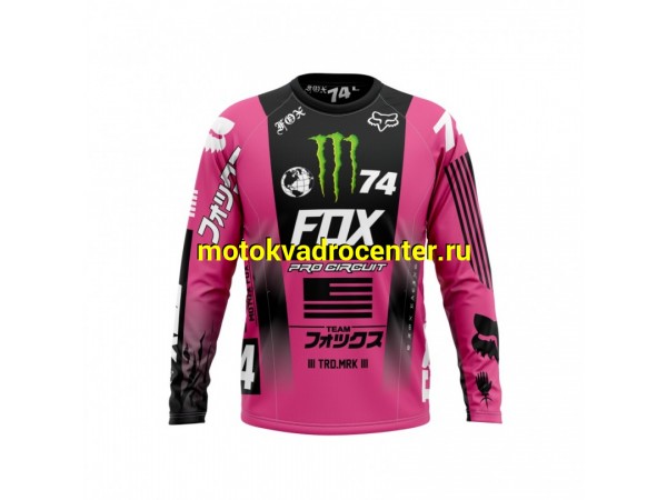 Купить  Джерси (футболка для мотокросса) V-RUS Fox 180 Monster Pro Circuit (черный/розовый) S (шт) (МотоЯ купить с доставкой по Москве и России, цена, технические характеристики, комплектация фото  - motoserp.ru