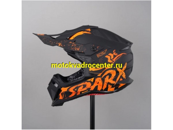 Купить  Шлем Кросс SPARX Raptor River черный/оранжевый матовый р-р M (шт) (CK купить с доставкой по Москве и России, цена, технические характеристики, комплектация фото  - motoserp.ru