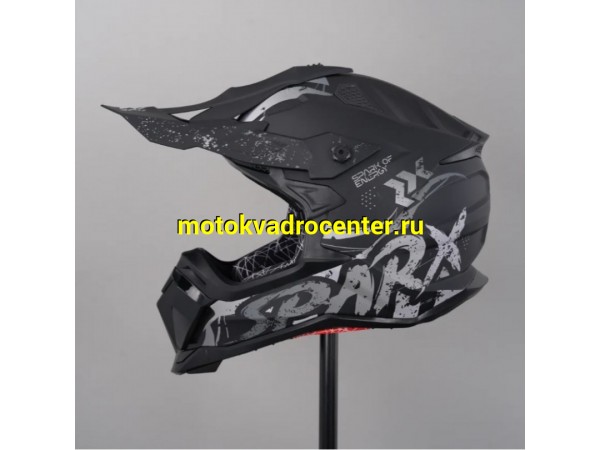 Купить  Шлем Кросс SPARX Raptor River черный/серый матовый р-р L (шт) (CK купить с доставкой по Москве и России, цена, технические характеристики, комплектация фото  - motoserp.ru