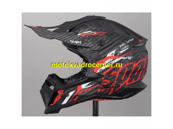 Купить  Шлем Кросс SPARX Raptor Dark черный/красный матовый р-р XXL (шт) (CK купить с доставкой по Москве и России, цена, технические характеристики, комплектация фото  - motoserp.ru