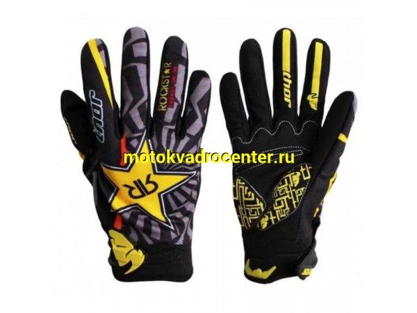 Купить  Перчатки  Thor Rockstar черный/желтый р-р (M) (пар) (Кокурин  купить с доставкой по Москве и России, цена, технические характеристики, комплектация фото  - motoserp.ru