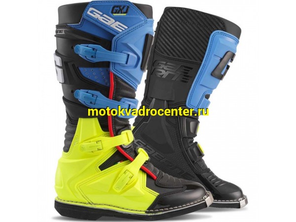 Купить  Мотоботы кросс. GAERNE GX-J  (защ. голени), черный/синий/салатовый р-р 37" (Ч/З) (пар) (GAERNE 2169-013 купить с доставкой по Москве и России, цена, технические характеристики, комплектация фото  - motoserp.ru