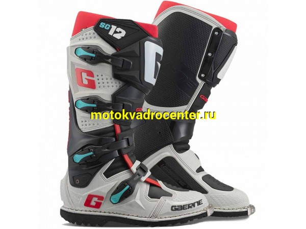 Купить  Мотоботы кросс. GAERNE SG-12 (защ. голени), красный/серый/черный р-р 41" (Ч/З) (пар) (GAERNE 2174-125 купить с доставкой по Москве и России, цена, технические характеристики, комплектация фото  - motoserp.ru