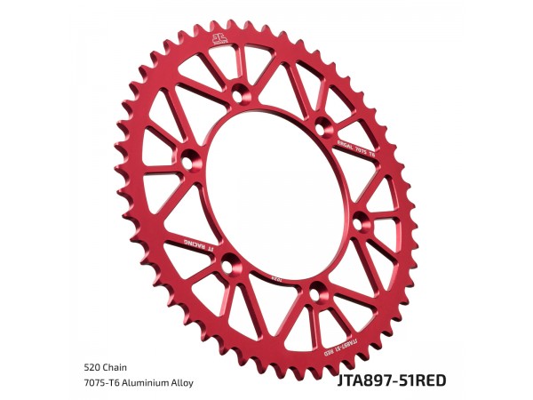 Купить  Звезда ведущая (520-51) JTA897.51RED (алюминий) (JTA897.51RED) (шт) (TS купить с доставкой по Москве и России, цена, технические характеристики, комплектация фото  - motoserp.ru