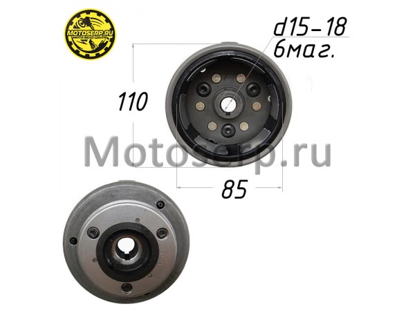 Купить  Ротор генератора (магнит, маховик) 156FMJ (1P56FMJ) YX140 (эл.стартер) 6 магнитов  (шт) (MOTAX 00-00011939 купить с доставкой по Москве и России, цена, технические характеристики, комплектация фото  - motoserp.ru